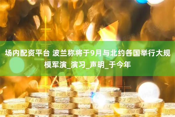 场内配资平台 波兰称将于9月与北约各国举行大规模军演_演习_声明_于今年