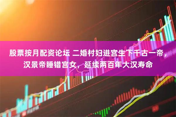 股票按月配资论坛 二婚村妇进宫生下千古一帝，汉景帝睡错宫女，延续两百年大汉寿命